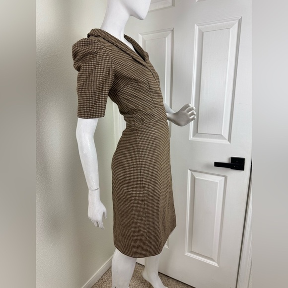 Jessakae Fox Group Size XXS Brown Plaid Short Sleeve Charlotte Shift Dress.  B6 - Picture 7 of 12